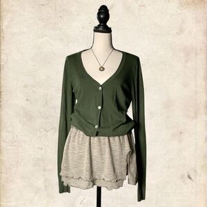 Green Button Up Cardigan